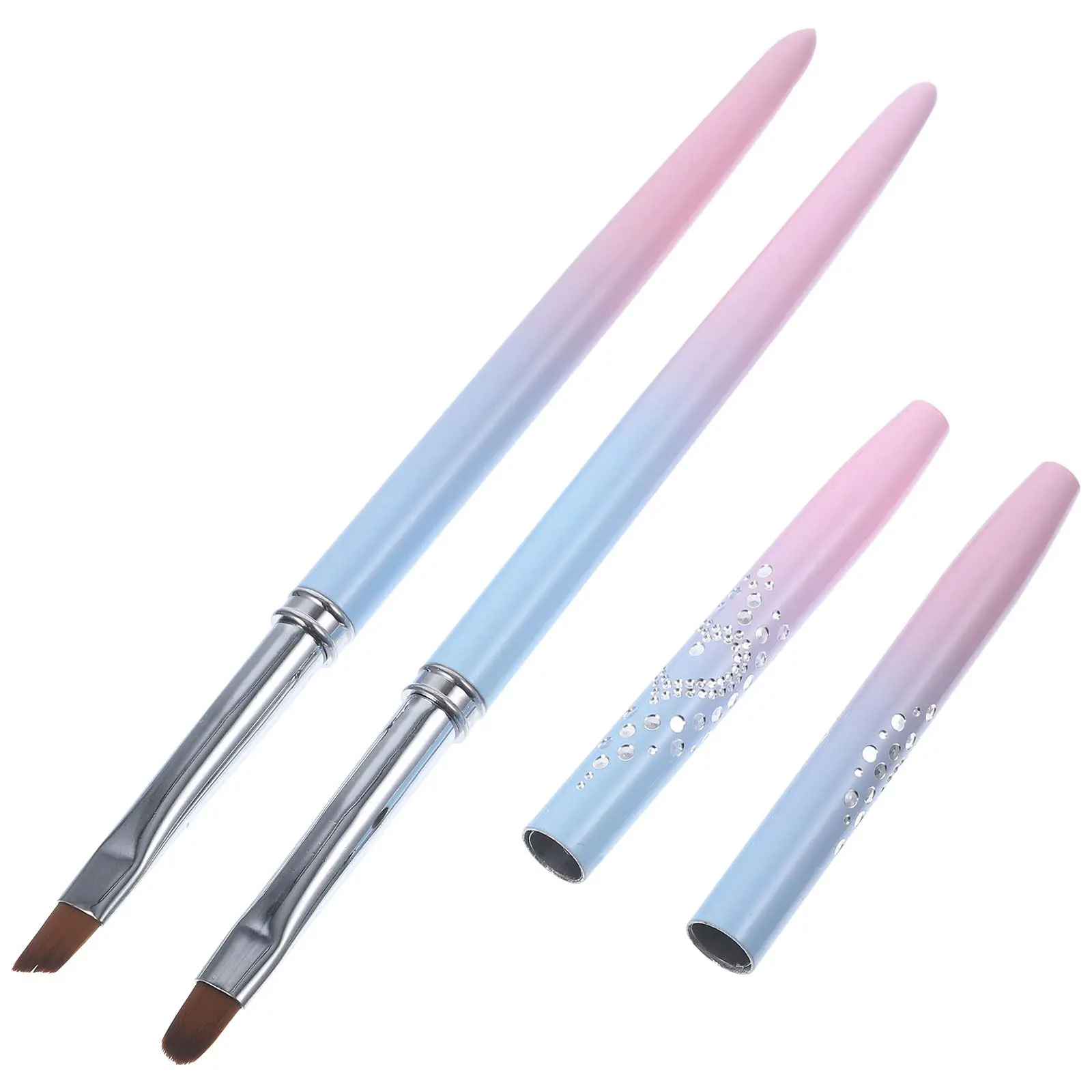Conjunto de 2 Pincéis Profissionais para Nail Art com Ponta Fina, Canetas de Metal de Fácil Manuseio, Ferramentas de Manicure para Design de Unhas, Pi