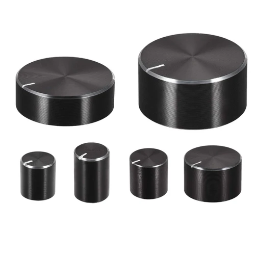 Perilla de potenciómetro de aleación de aluminio, perilla de Control de volumen, interruptor de rotación de sombrero para eje de rollo de 6mm/eje D