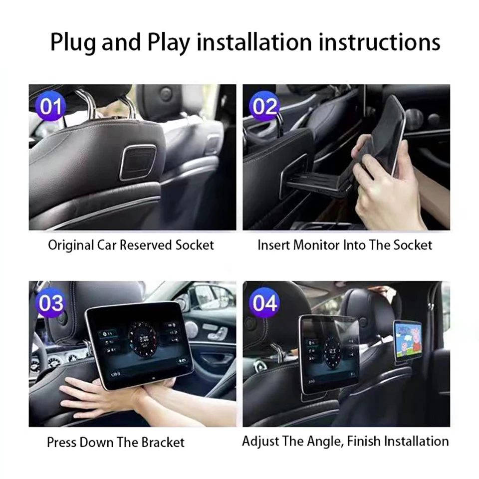 11.6" 3G+32G Android Car TV Screen Headrest Monitor Tablet For Mercedes-Benz GLE W167 GLS X167 Back Seat Multimedia Video Player - view 6