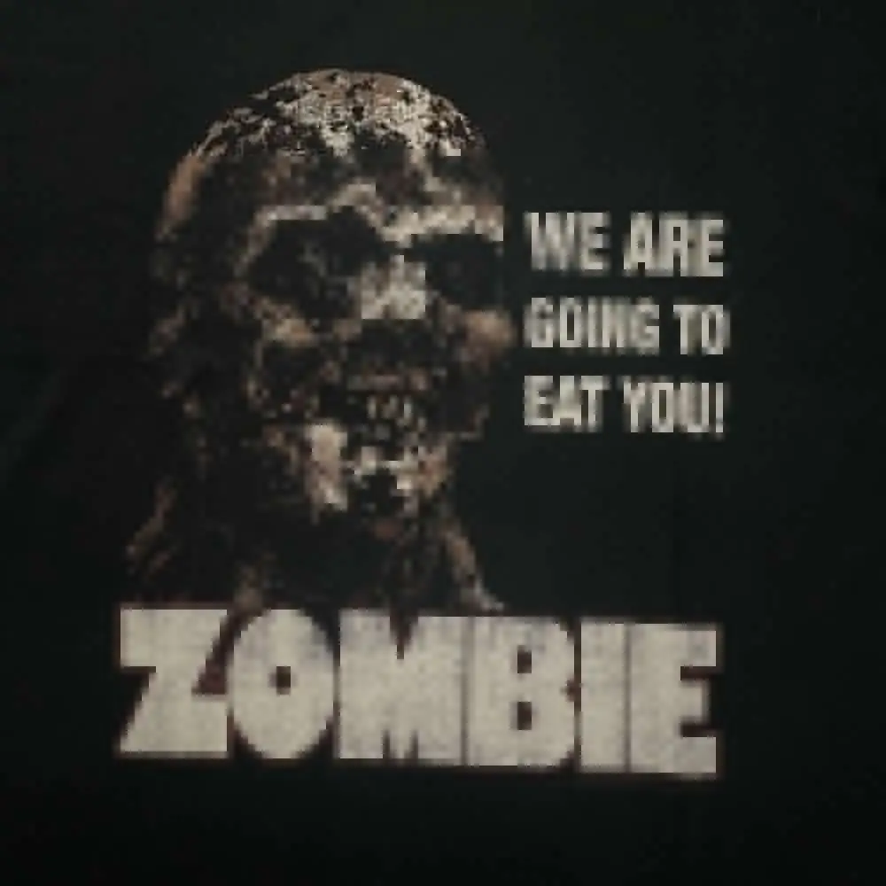 LUCIO FULCI T-Shirt ZOMBIE Small Italian Horror Movie WE ARE GOING TO EAT YOU