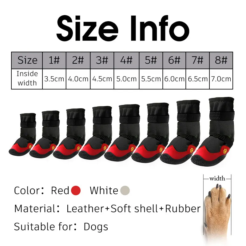 4Pcs Set Dog Shoes Reflective Waterproof Pet Boot Anti Slip Comfortable Breathable Sock Footwear Paw Protectors For Dogs Outdoor