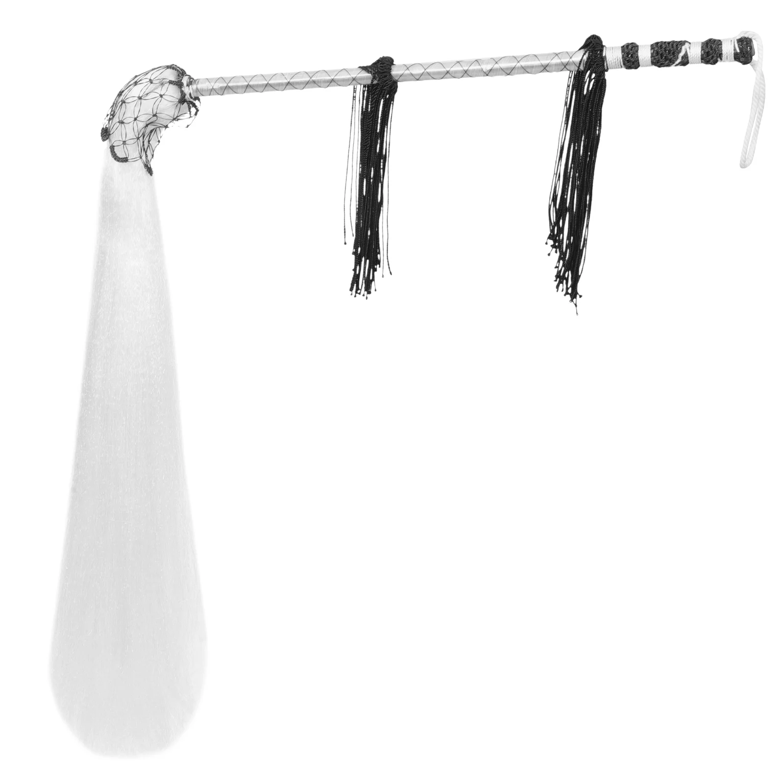 Whisk Portable Retro Decor Black TasselRod Lightweight Handheld Horsetail Martial Tools Taoism Gift Decorative
