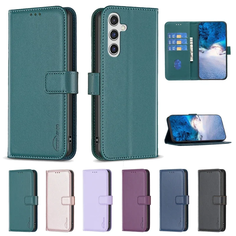 M15 A15 Case Leather Wallet Flip Case on For Samsung Galaxy M15 A55 A35 A25 5G A15 4G A05 A05S A156B Coque Fundas Shell 2024