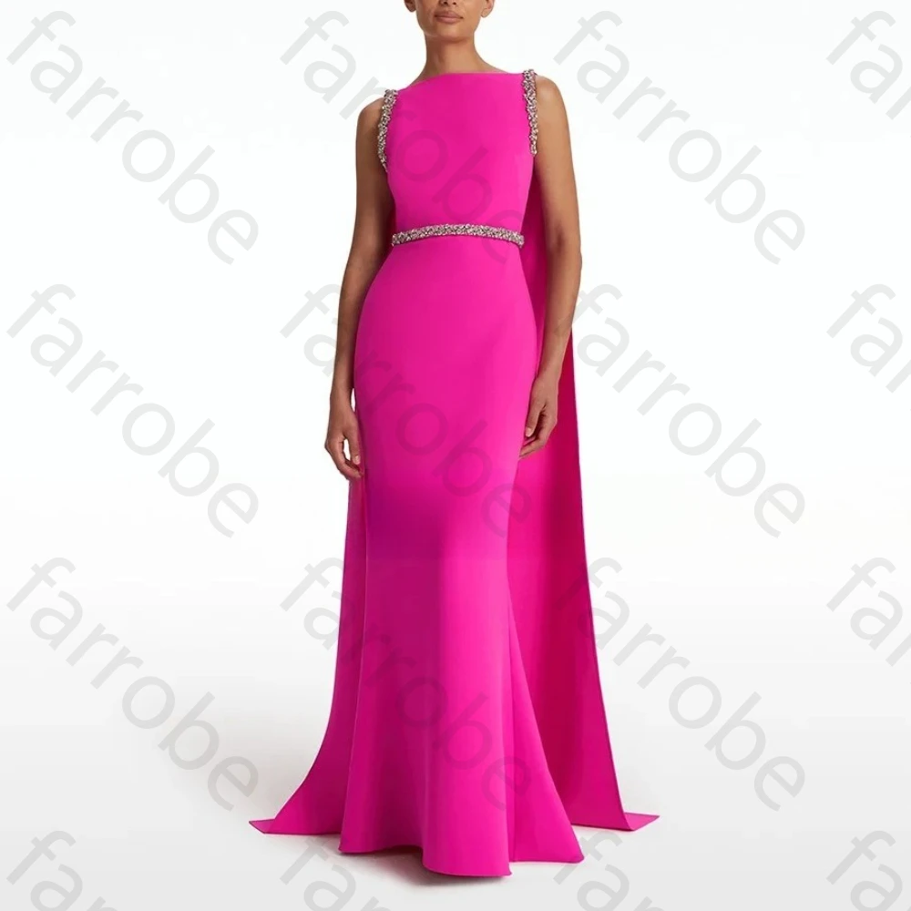 فساتين حفلة موسيقية أنيقة بدون أكمام، رقبة قارب، سويب تراين، فستان طويل رائع عالي الجودة للحفلات المسائية للنساء حسب الطلب #1