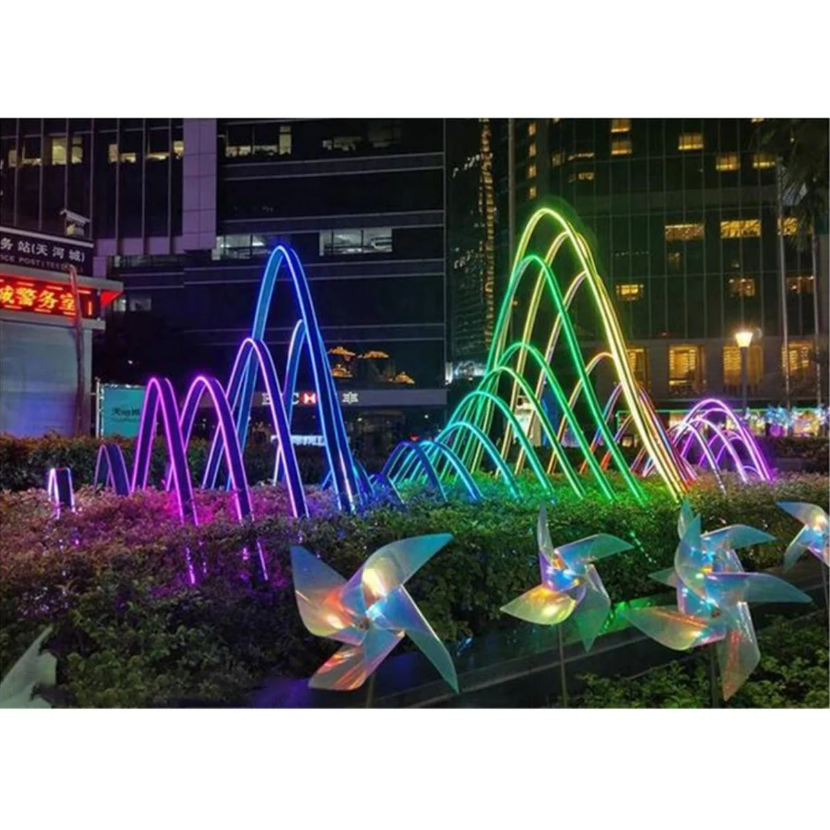 Outdoor Decorative  LED Modeling Lights Scenic Park square Block Hotel Garden Smooth Line Lights Colorful Landscape Lights