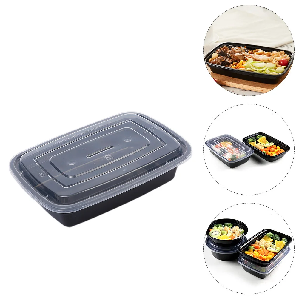 

30 Pcs Containers for Food Take Out Plastic Packing Case Storage Boxes Lunch Black