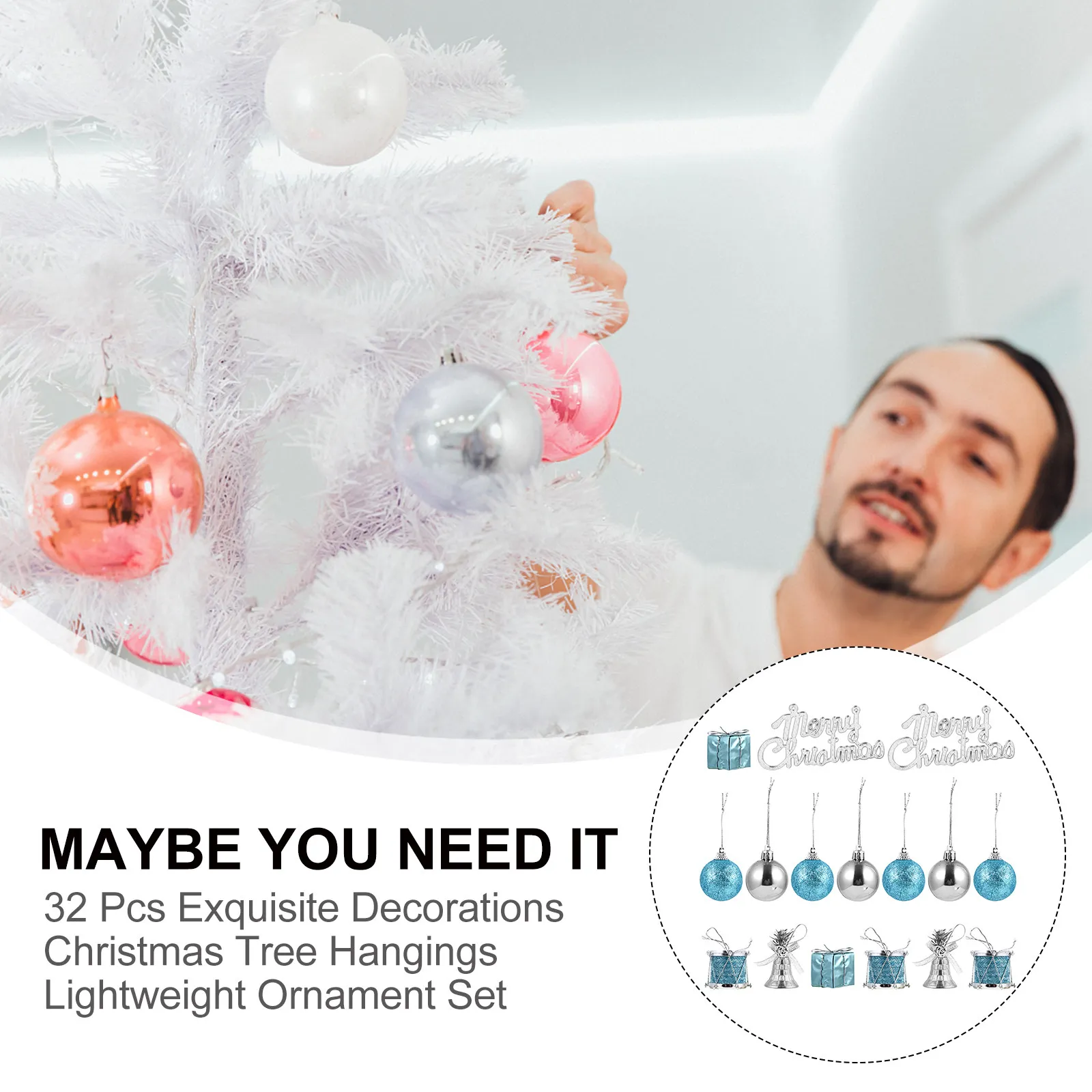 

Набор из 32 украшений для рождественской елки: премиальные, водонепроницаемые, изысканные, легкие мини-колокольчики, стильные подвесные украшения