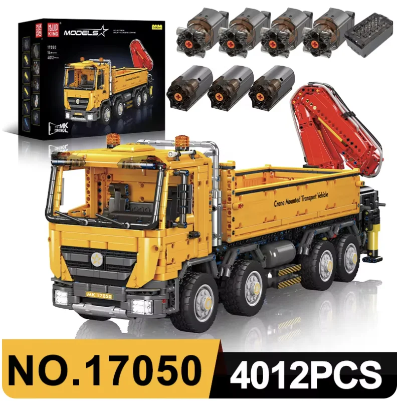 

MOULD KING 17050 Pneumatic Self-Propelled Crane RC 4012Pcs Truck MOC Brick Set Kid Building Blocks Toy Bulldozer Building Blocks