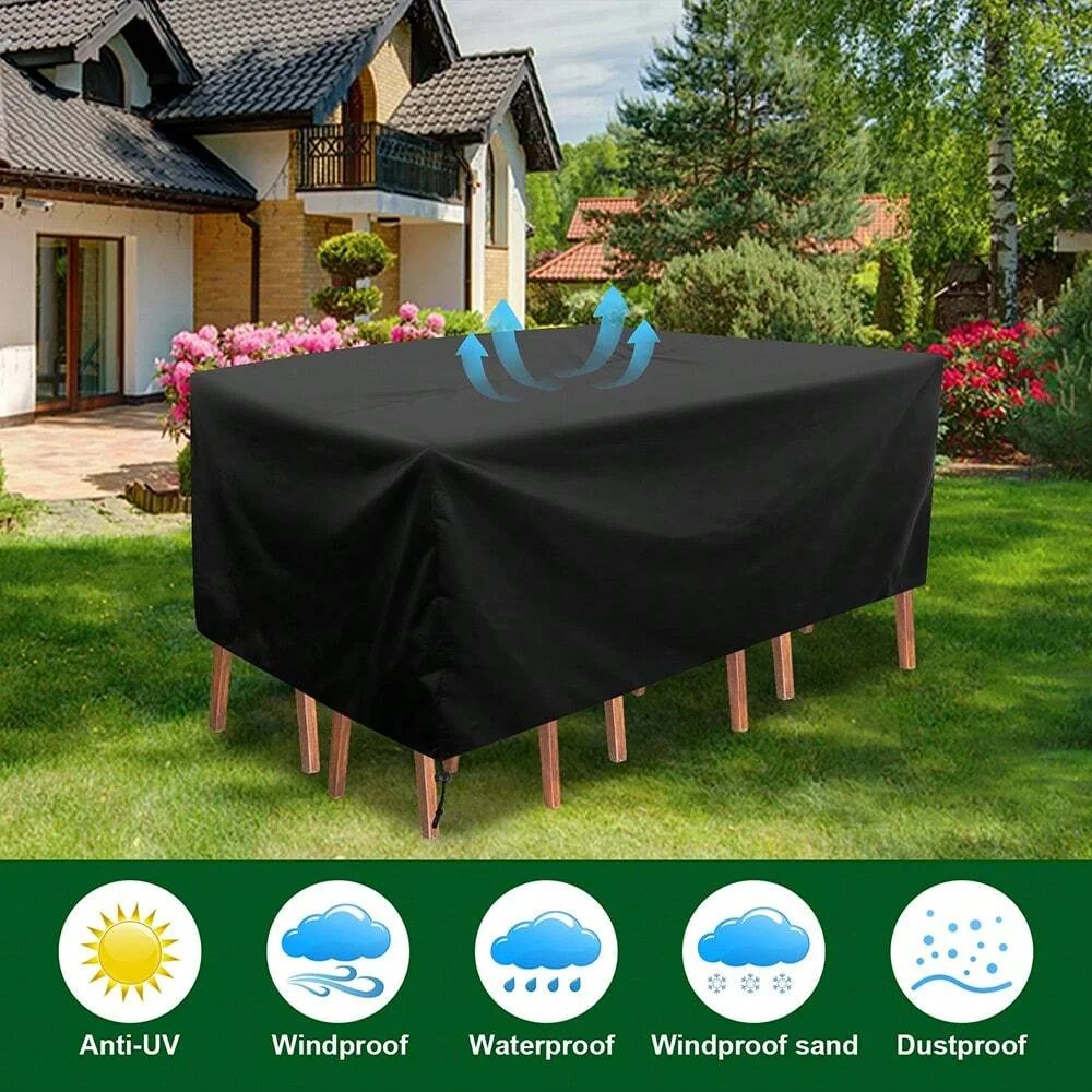 1pc Patio Furniture Protective Cover - Suitable for Patio Furniture Sets, Sofa, Table and Chair Covers, Dust and Windproof