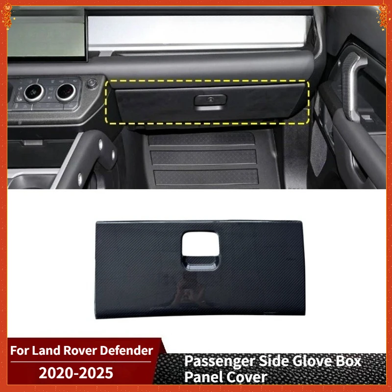 

For Land Rover Defender Real Dry Carbon Fiber 2020-2025 Interior Passenger Side Glove Box Panel Cover Modification Accessories