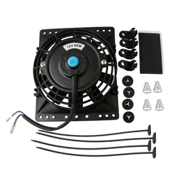 Ventiladores de refrigeración de radiador Universal Slim Pull Push, ventilador eléctrico de repuesto directo con Kit de montaje, 6 pulgadas, 650CFM, 12V, 80W