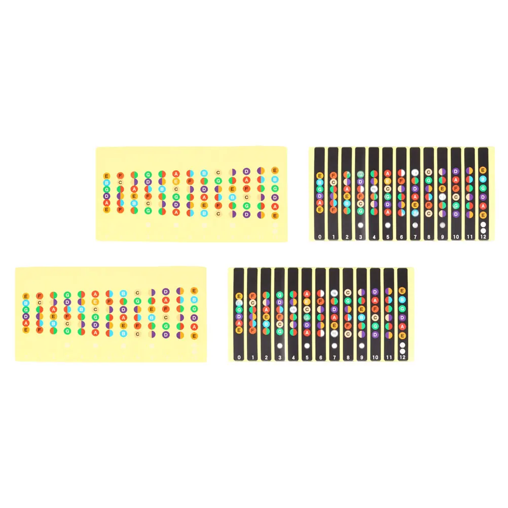 

4pcs Guitar Fretboard Stickers Pvc Waterproof Easy Remove Notes Map Assistant For Beginners Scale Trainer Fingerboard Labels