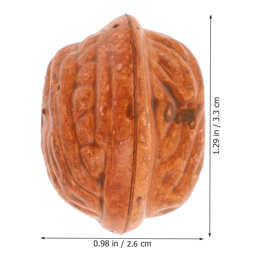 50 Pcs Artificial Walnut Models Nuts for Home Fake Shelled Craft Faux Ornaments Walnuts Plastic Decorations Crafts Lifelike