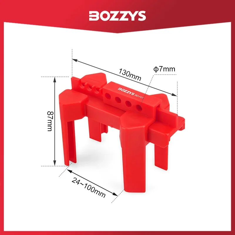 BOZZYS Industrial Safety Valve Door Lock DN8-50 Pipe Handle Lock Plastic Adjustable Ball Valve Lock BD-F01