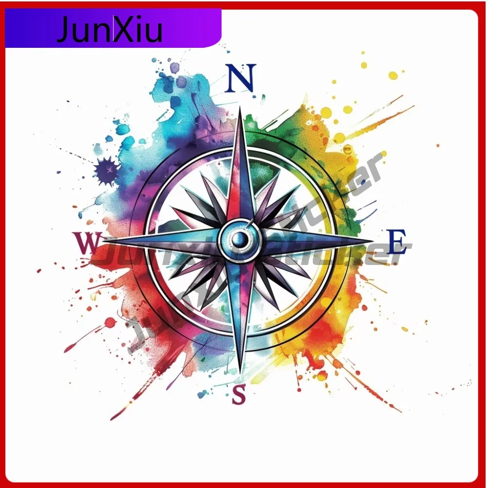 

Большая разноцветная наклейка-компас для автомобиля, ноутбука, окна, бампера, водонепроницаемая виниловая наклейка, подарок, забавная винтажная ретро-наклейка