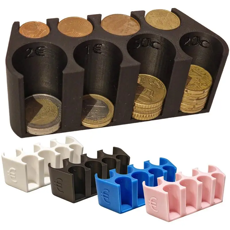 Euro Coin Storage Box Euro Holder Coin Dispenser 2€ 1€ 50c Coin Change Holders Plastic Coin Organizer Money Boxes Gift