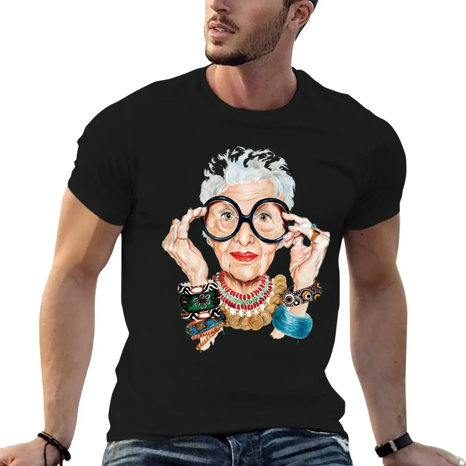 Iris Apfel T-Shirt blanks anime figures graphic tee shirt oversized t shirts for men