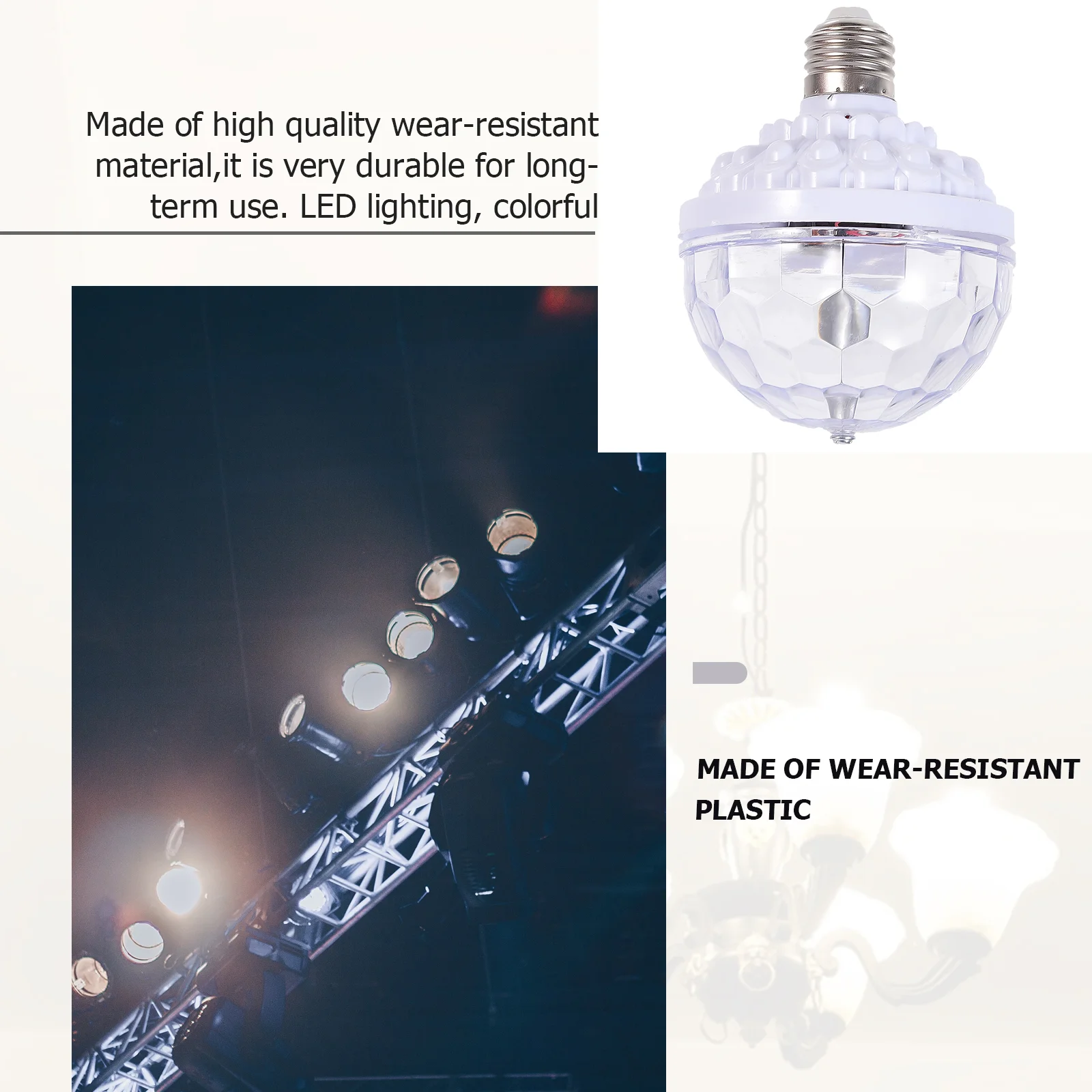 Remote Light Bulbs for Lamps Disco Revolving LED Lights White Plastic