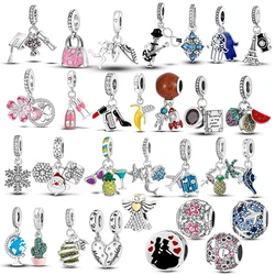 925 Silver Astronaut Pineapple Bee Cactus Boutique Pendant Fit Original Pandora Bracelet Charm Bead Necklace Diy Female Jewelry