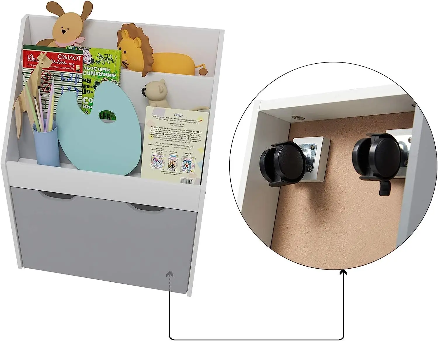 Kinder Baby Stand Boekenkast Voor Kinderen, Speelgoed Plank Organizer Opbergkast Met Wielen Multifunctionele Boekenplank