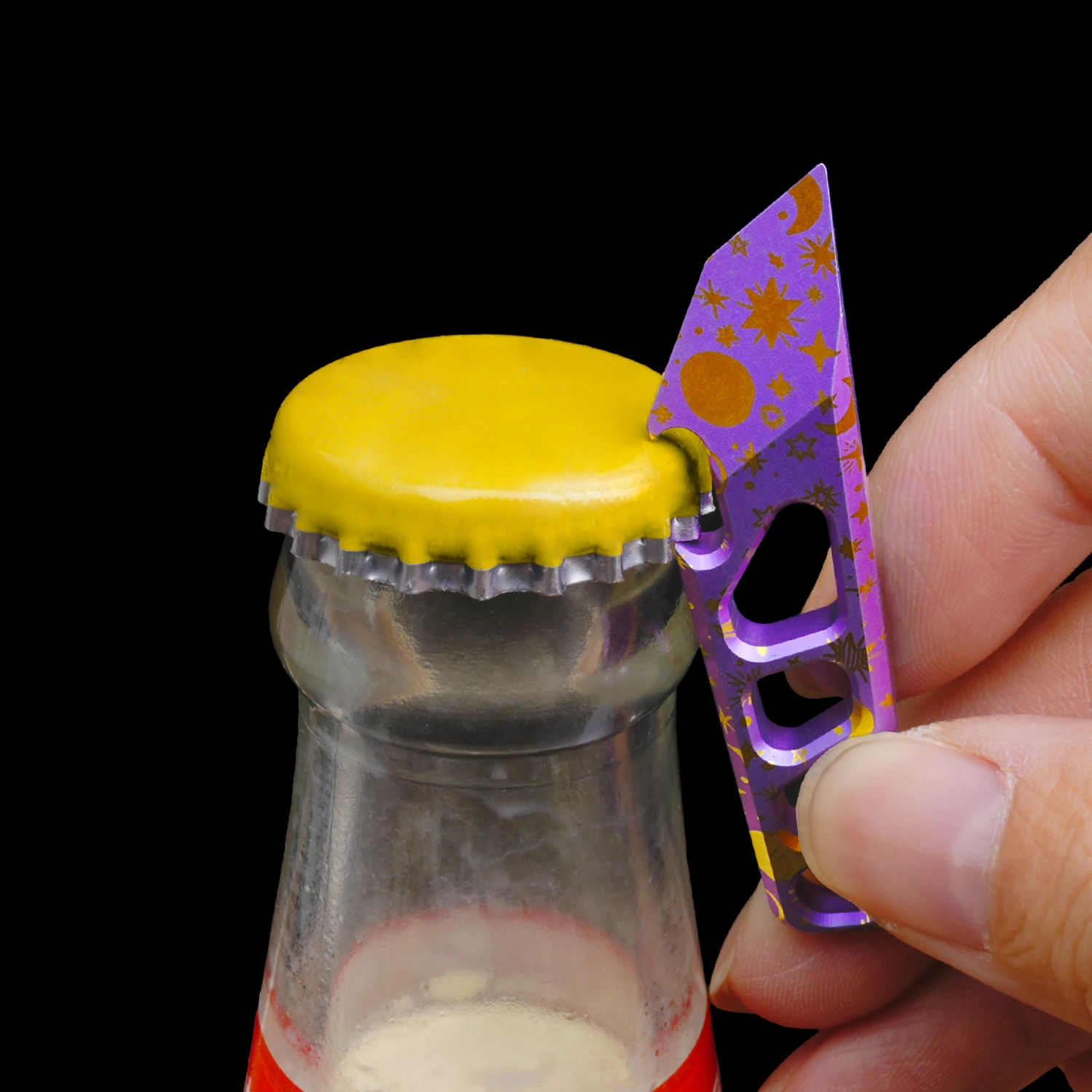 Purple Titanium Alloy Lever Multifunction Keychain Pendant Bottle Opener EDC Portable Unpacking Device Camping Equipment