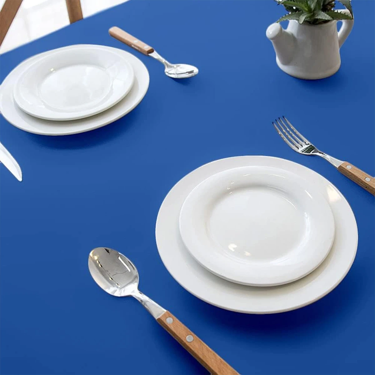 183 × 137 cm marineblaue Tischdecke, Einweg-Tischdecke aus Kunststoff für Hochzeit, Geburtstag, Bankett, Restaurant, Festival, Partyzubehör – Detail 6