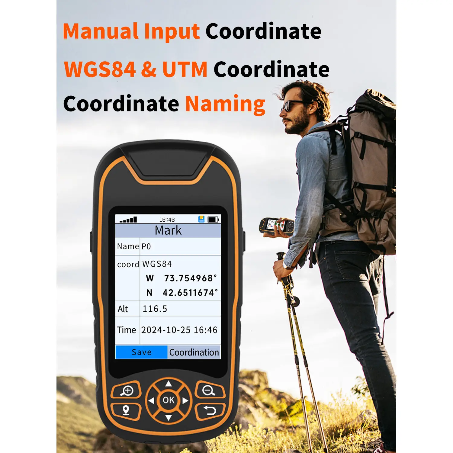 

Portable GPS Handheld Navigator | Outdoor Hiking Positioning Device for Camping Travel