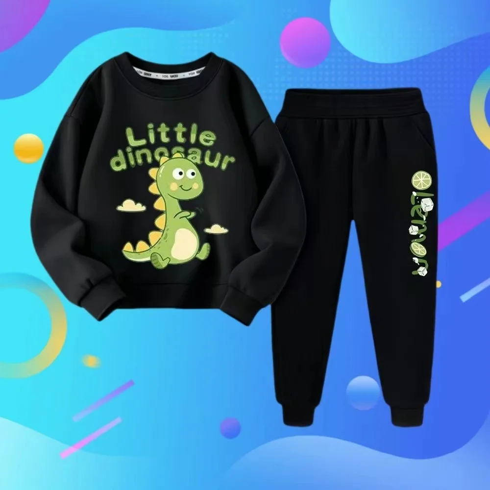 Frühling Baby Jungen Kleidung Set Kind Mädchen Cartoon Dinosaurier Gedruckt Sweatshirts Pullover Top Und Hosen 2PCS Anzug Kinder Trainingsanzüge