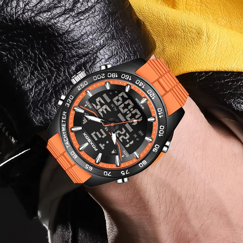 New FOXBOX Fashion Military Watches for Men Luxury Original Sports Chronograph Watch ​Waterproof Quartz WristWatch Clock Gift