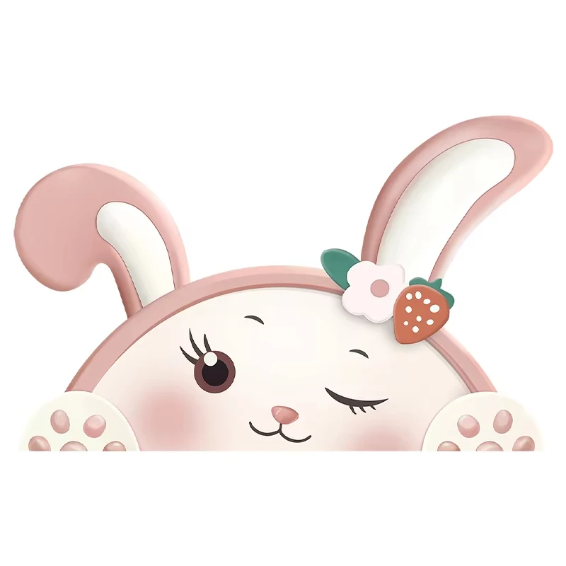 Modern Minimalist Children's Room Decoration Painting Bedroom Bedside Cartoon Rabbit Shaped Mural Led Light Wall Lamp Night Lamp