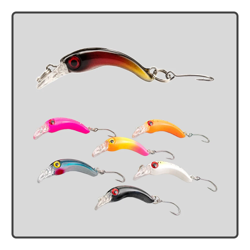 1pc/4cm-1.5g Bow Minnow Lure Bait Bionic Hard Plastic Lure Small Fish Fishing Bait Fishing Accessories Sharp Fishing Hook