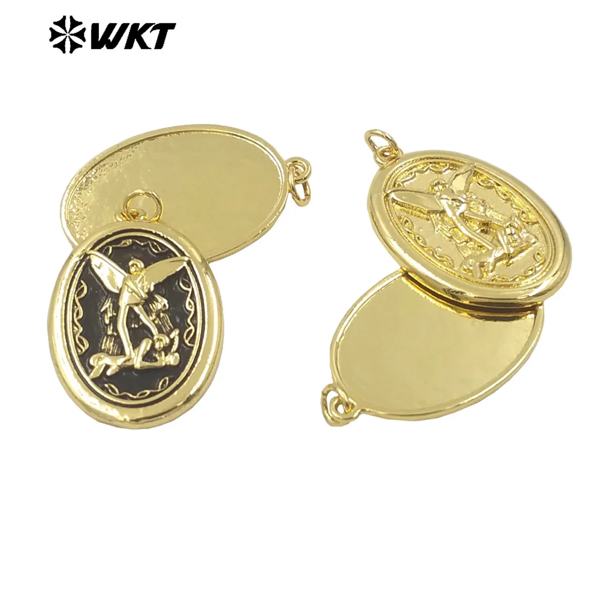 WT-MP292 Wholesale New Design Lovely Kindness 18K Brass Gold Metal Angel Charms Necklace Pendants