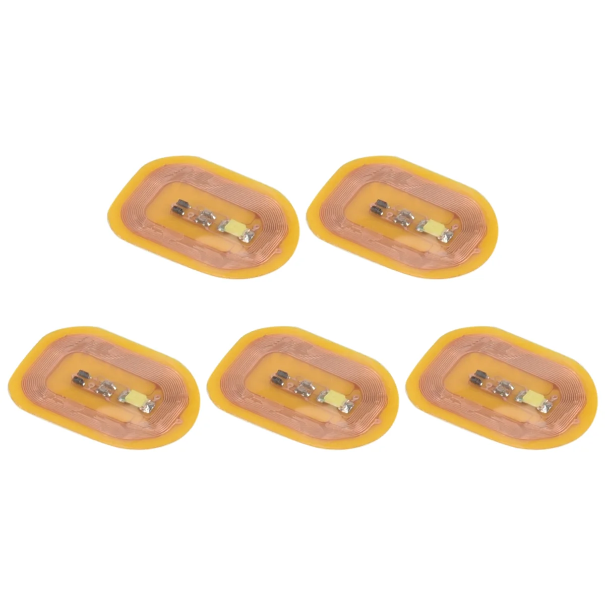 A07I 5 stuks NFC Flash nagelsticker LED blote chip intelligente lichtgevende nagellamp nagelstickerverbetering, wit licht