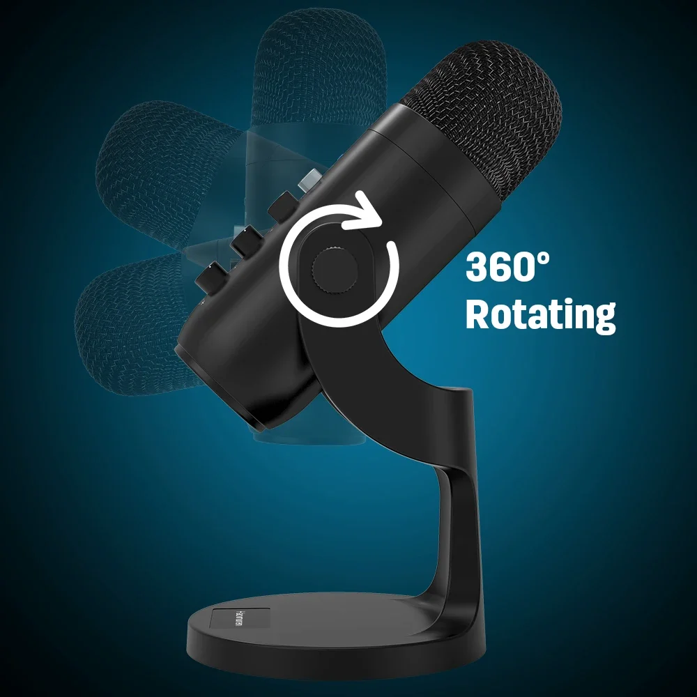Haomuren Microfono a condensatore USB professionale Microfono di registrazione Youtube per PC Computer Telefono Gaming Streaming Podcasting K66