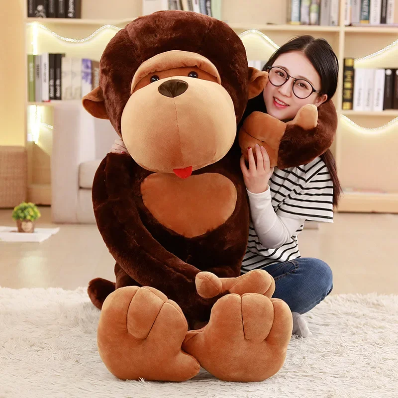 80/110 cm Plüsch Gorilla Stofftier Großer Affe Spielzeugkissen Niedliches Geburtstags-Weihnachtsgeschenk für Kinder Mädchen Weiche Puppe Bestseller-Spielzeug