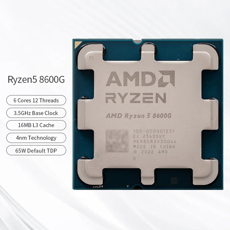 AMD Ryzen5 8600G 6 Cores 12 Threads 5GHz Desktop computer processor with AM5 Socket CPU