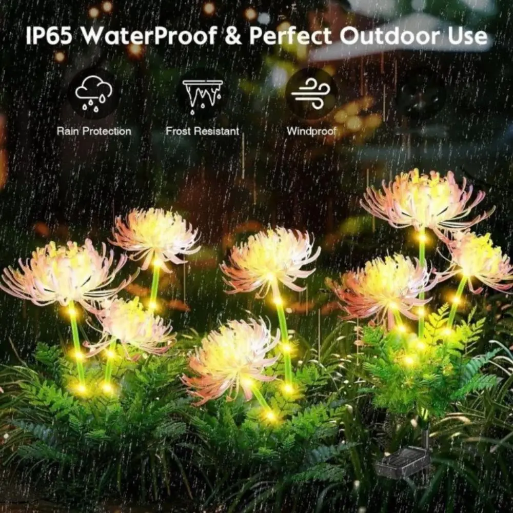Waterproof Design Solar LED Lights High Quality Realistic Flower Solar Garden Lights 3 Heads Design Glowing Stems