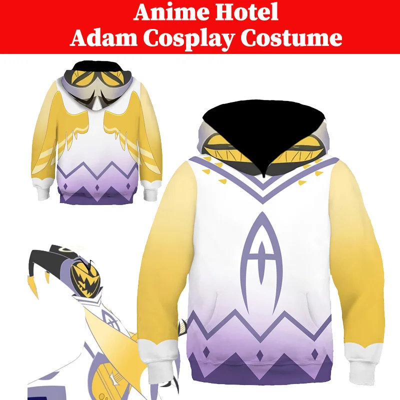 Costume de pull à capuche Cosplay pour enfants, Hell Inn, Tenues de jeu de rôle, Costumes d'Halloween, Streetsuits de dessin animé pour enfants, Adam