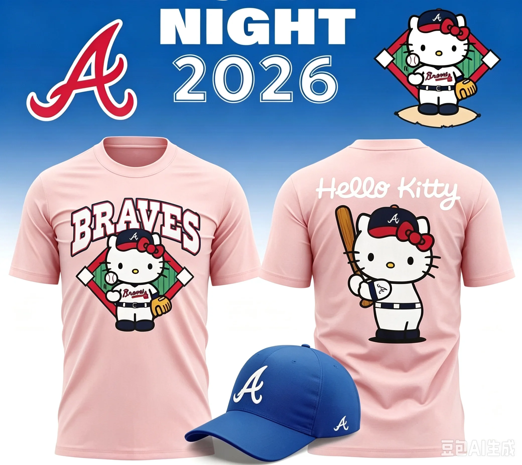 2026 Cute McDonald's Hello Kitty Bear Pattern T-shirt Y2K Street Wear Cotton Short Sleeve Top Y2k Ins
