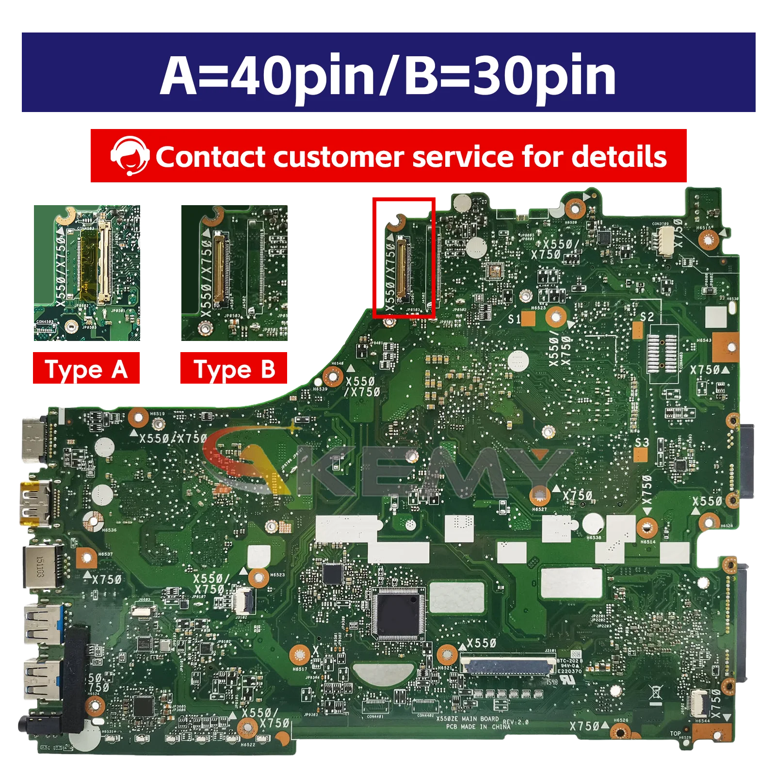 X550ZE K550ZE Laptop Motherboard For ASUS VivoBook A555Z A550ZE K555Z F550ZE X550ZE X550Z VM590Z Mainboard With A8 A10 CPU stk 2