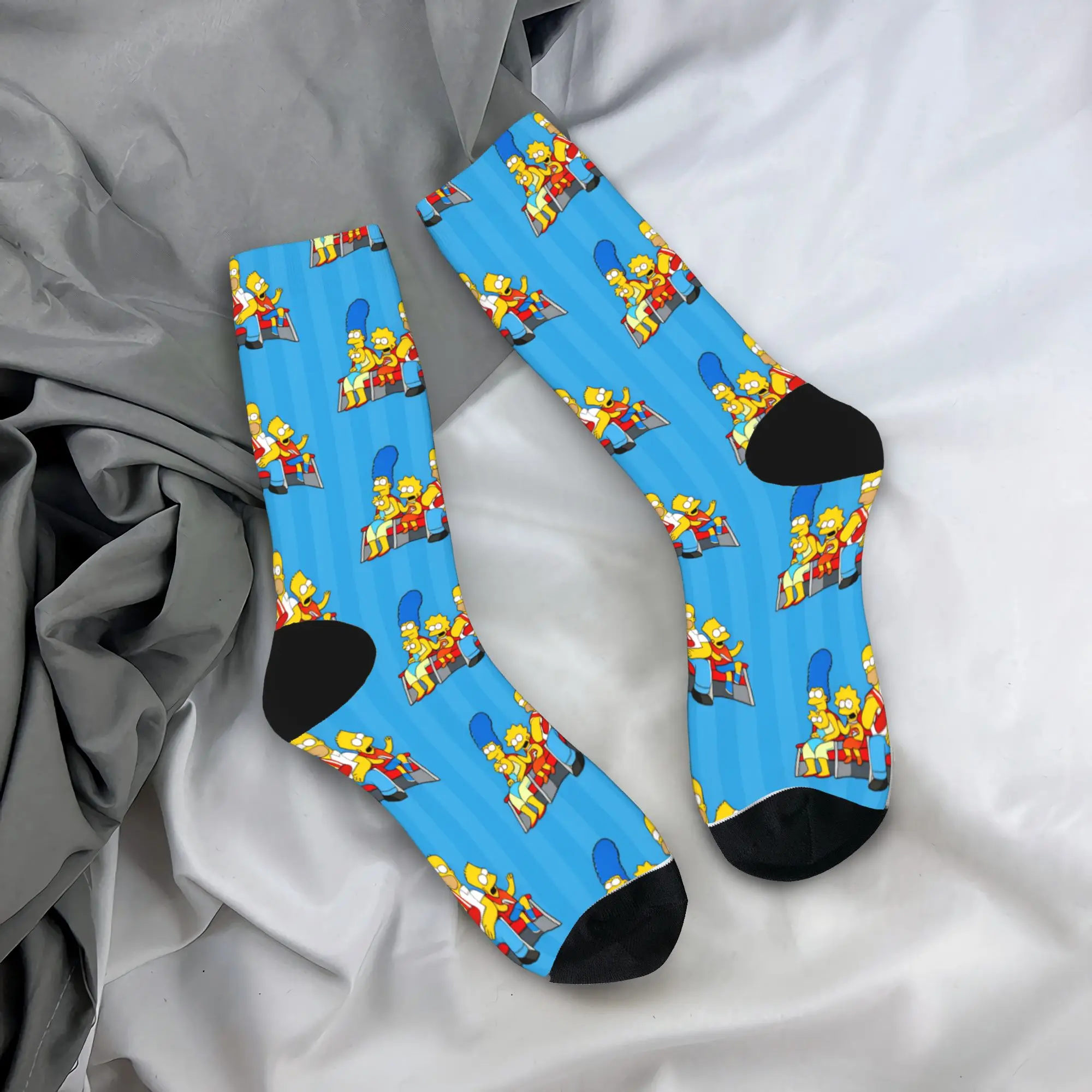 

Fun S-Simpsons Family Cartoon Pattern Stockings Men's Socks Quality Retro Socks Autumn Outdoor Anti Sweat Graphic Socks Gift