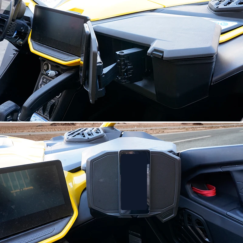 YongJin support d'appareil électronique noir support de tablette de téléphone GPS pour Can-Am Maverick R X RS
