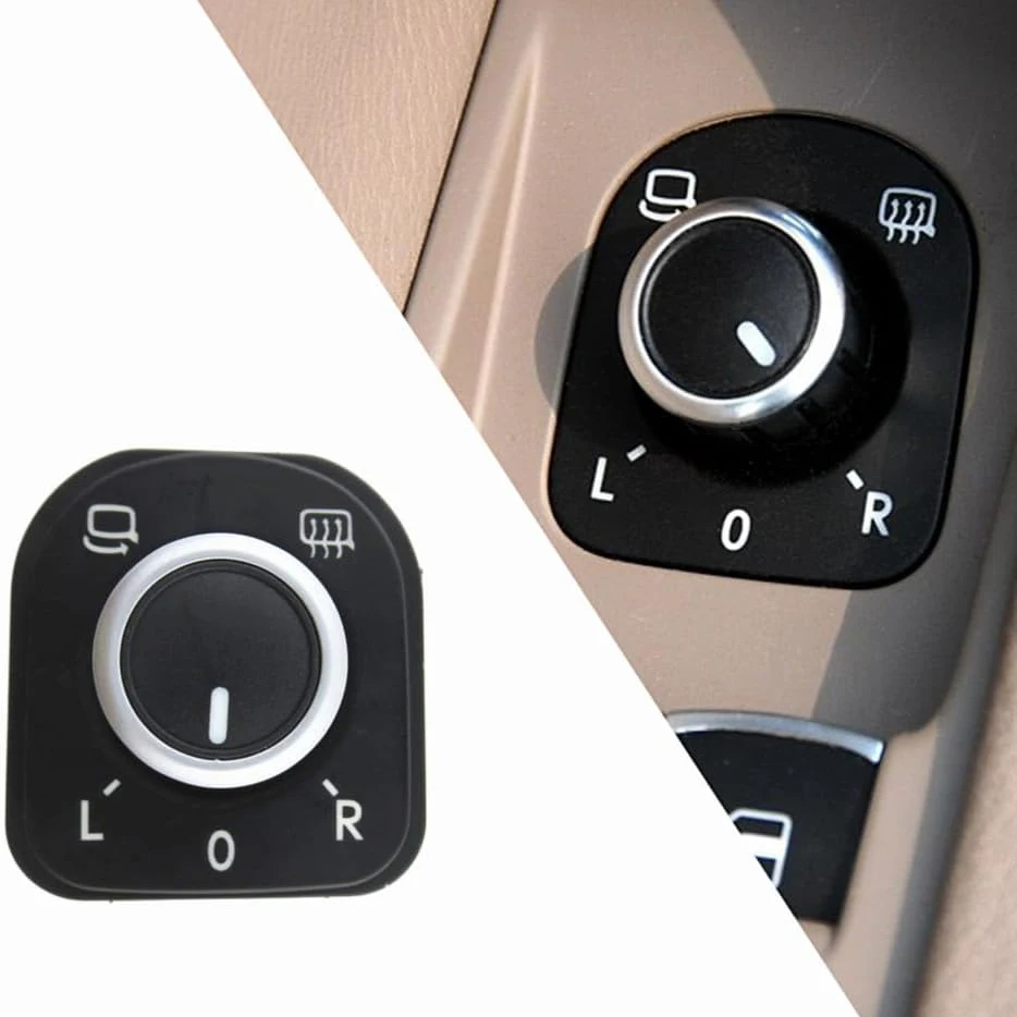 5ND959565A Car Side Rearview Mirror Control Switch Electric Adjust Knob with Heating Folding Function For VW Golf MK5 MK6 Jetta