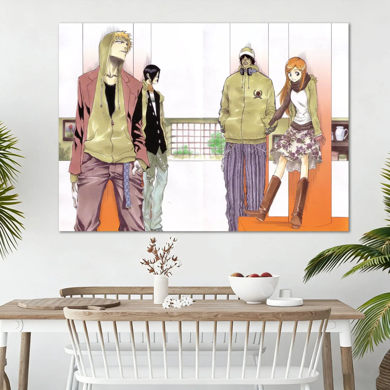 Bleach Ichigo K-Kurosaki & Characters Tapestry, Casual Modern Style Wall Hanging Polyester Backdrop for Bedroom Otaku Room Decor