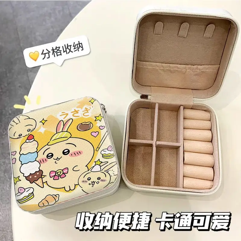 Jiyikawa Usachi Portable Earring Jewelry Box for Necklaces, Rings, Bracelets – Small and Mini Hand Accessories Storage Box view 3