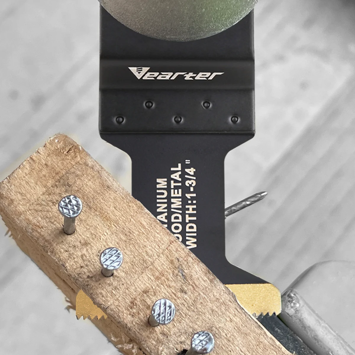 Vearter 3Pcs Titanium Coated Oscillerende Multitool Zaagblad 4Inch Voor Snijden Metalen Nagels Hout Plastic En Hard Materiaal