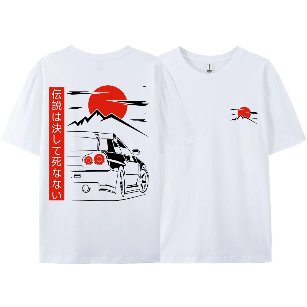 

Japanese Style Car JDM Culture GTR Racing T Shirts Men Women Street Wear Original Design Oversized 100% Cotton