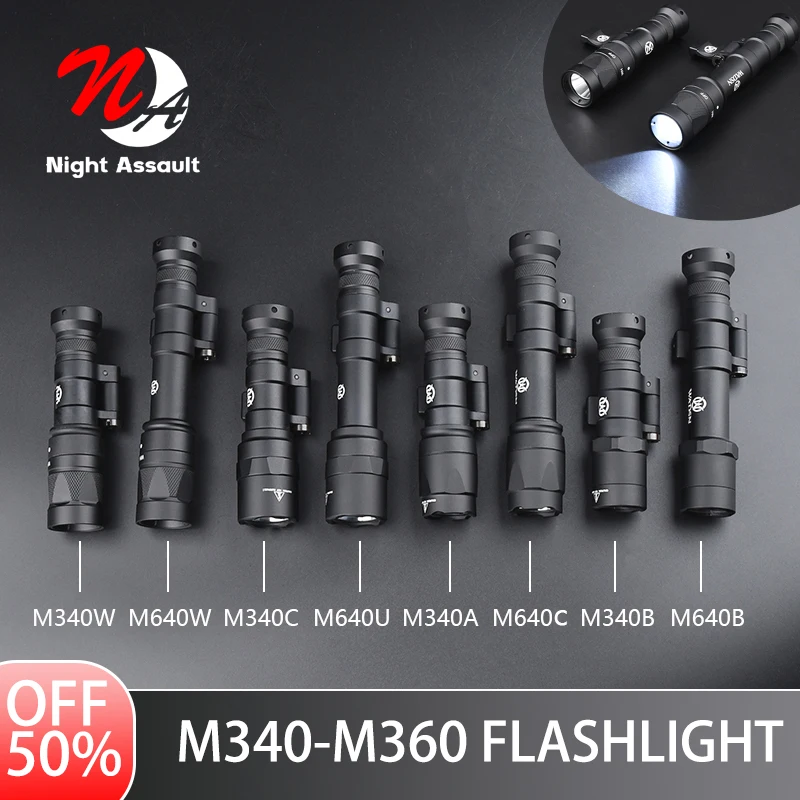 WADSN Surefir M640 M340 Tactical Flashlight Scout Light Weapon Rotating Base Fit M-Lok Keymod Rail Mount AR15 Airsoft Accessorie