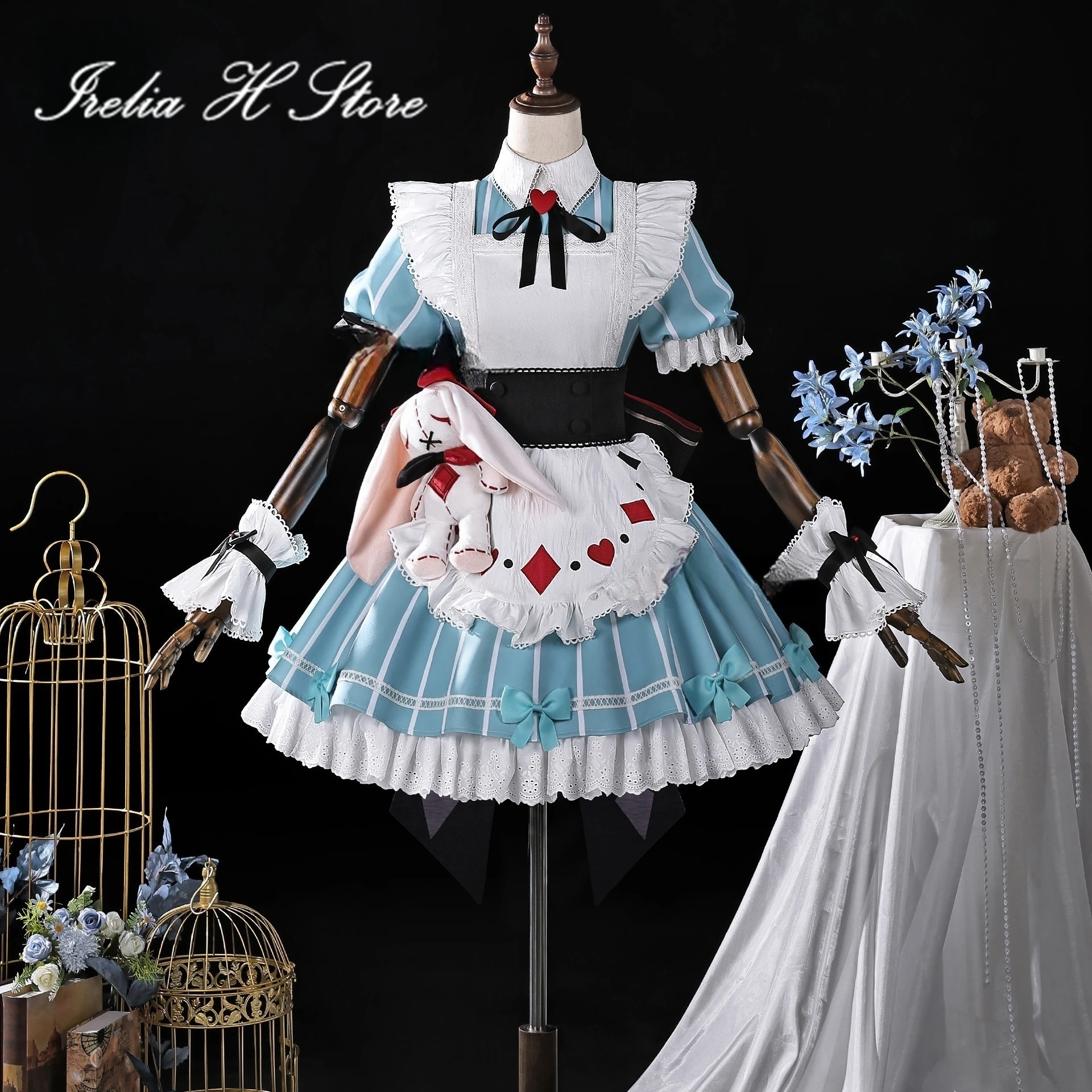 

Irelia H Genshin Impact Alice Cosplay Costume Game miliastra wonderland Alice Maid Dress for women Halloween Costume
