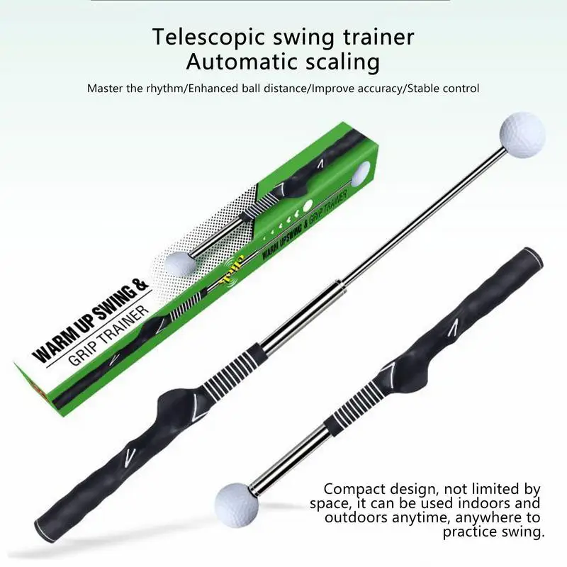 Palo de práctica de Swing de Golf, entrenador de Swing de Golf telescópico, Ayuda de entrenamiento maestro, Corrector de postura, práctica de